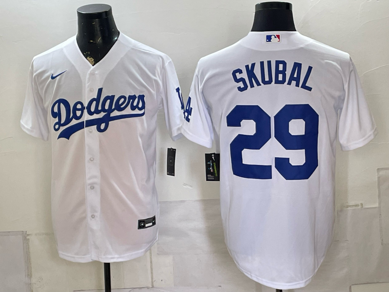 Men's Los Angeles Dodgers Tarik Skubal #29 White Home Replica Player Jersey