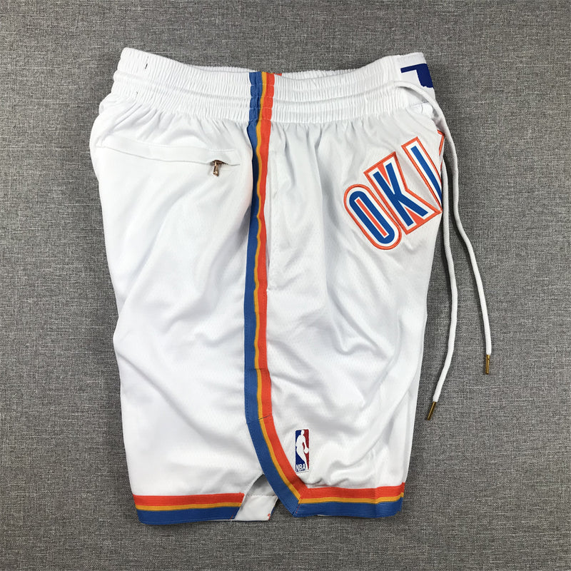 Men's Oklahoma City Thunder White Association Edition Pocket Shorts1