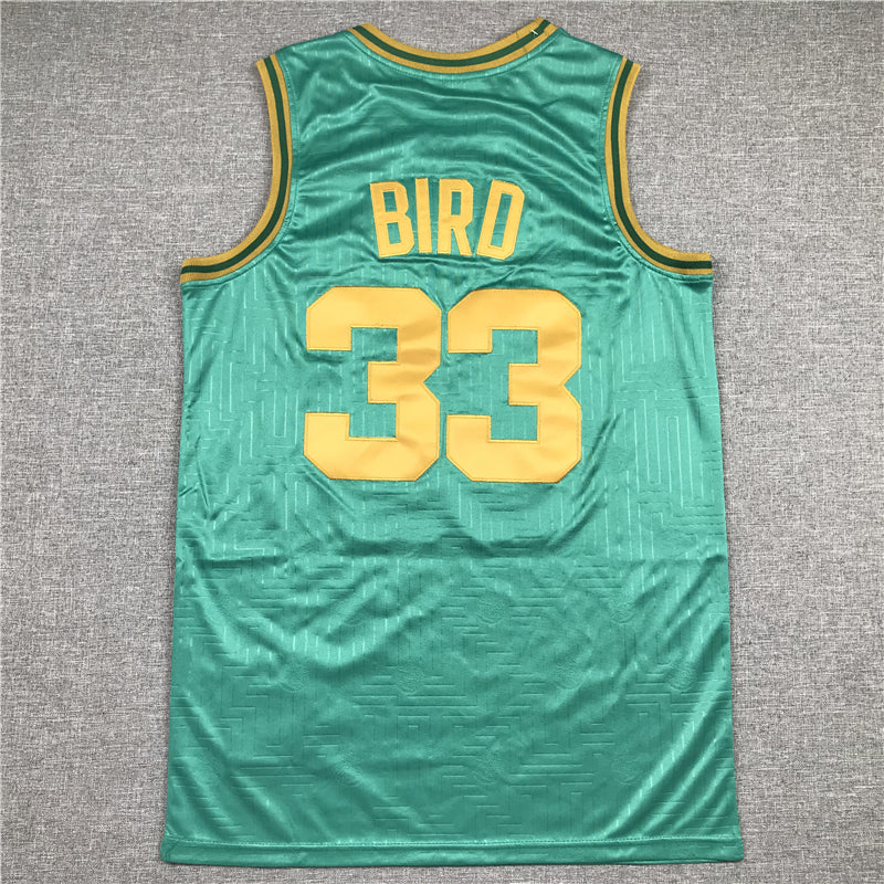 Men's Boston Celtics Larry Bird 1985-86 Green Hardwood Classics Swingman Jersey1