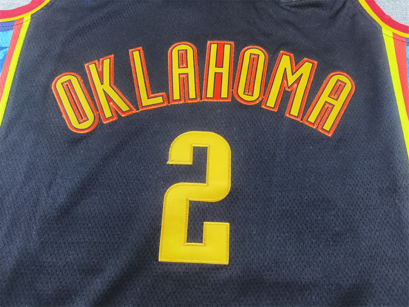 Men's Oklahoma City Thunder Shai Gilgeous-Alexander #2 Black 2024/25 Swingman Player Jersey1 - City Edition