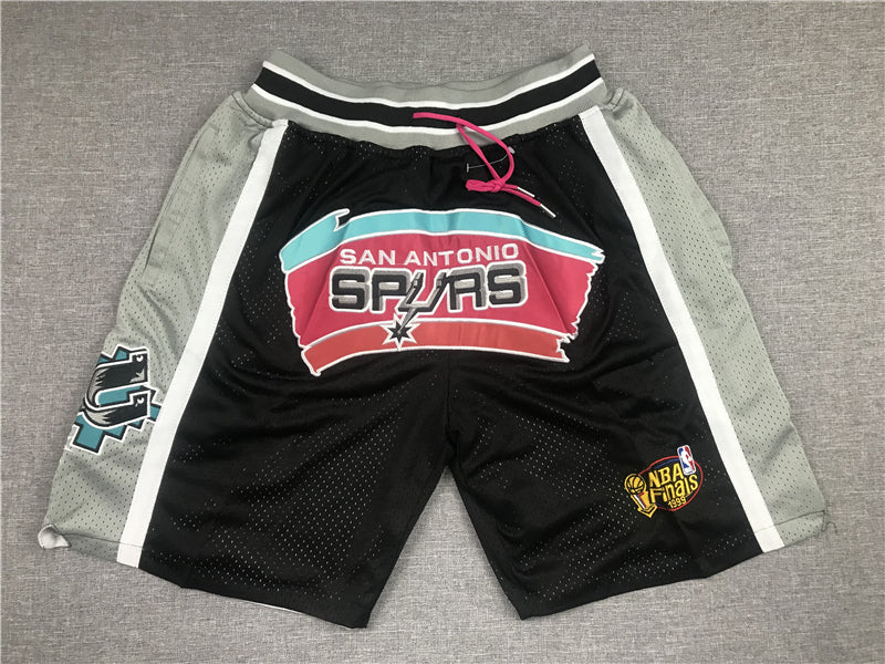Men's San Antonio Spurs Black Basketball Shorts1