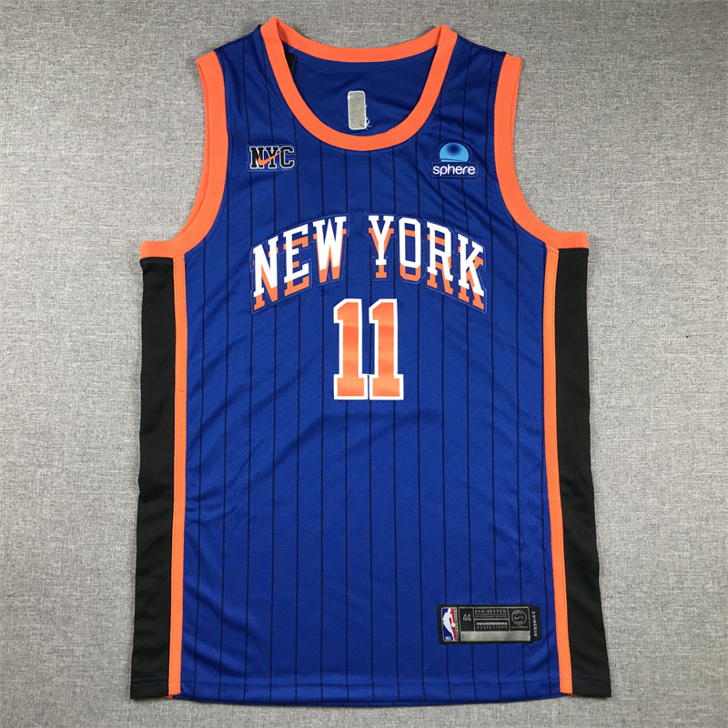 Men's New York Knicks Jalen Brunson #11 Blue 2023/24 Game Jersey - City Edition