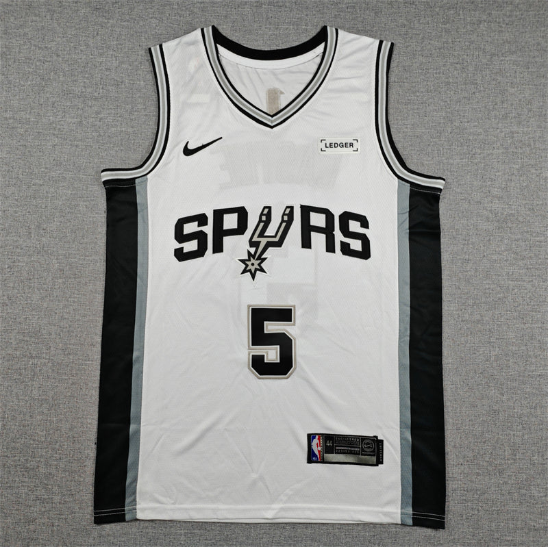 Men's San Antonio Spurs Stephon Castle #5 White Swingman Jersey - Association Edition