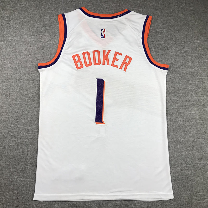 Men's Phoenix Suns Devin Booker #1 White 2023/24 Fast Break Replica Jersey1 - Association Edition