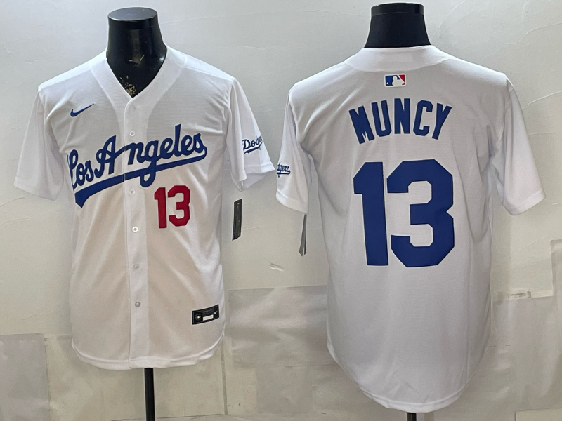 Men's Los Angeles Dodgers Max Muncy #13 White Alternate Replica Jersey