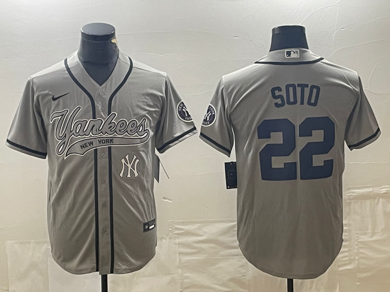 Men's New York Yankees Juan Soto #22 Gray Player Jersey1 Joint Edition