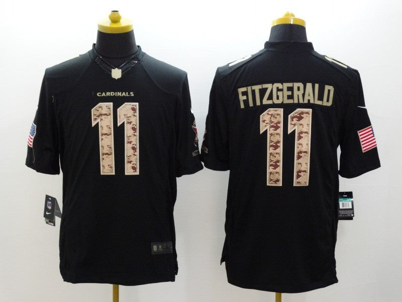 Men's Arizona Cardinals Larry Fitzgerald #11 Black Team Game Jersey1