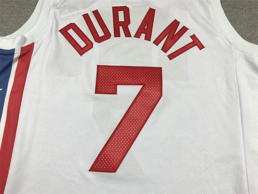 Men's Brooklyn Nets Kevin Durant #7 White 2022/23 Swingman Jersey1 - Classic Edition