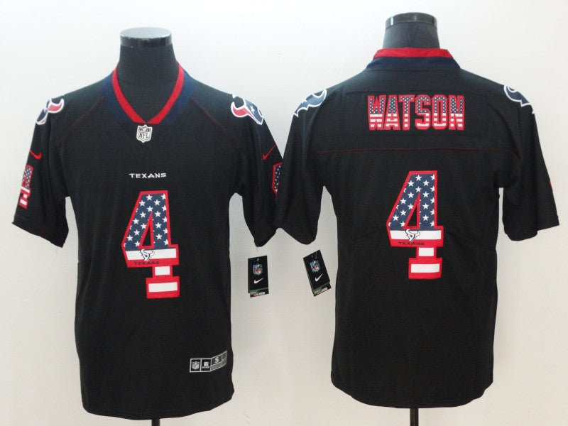 Men's Houston Texans Deshaun Watson #4 Black Authentic Game Jersey1