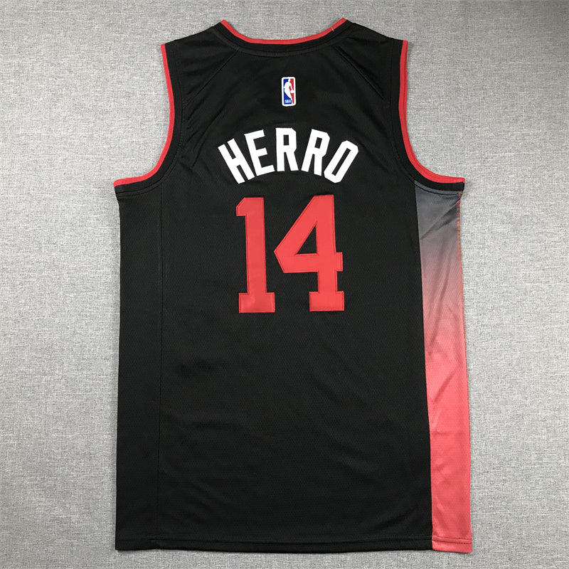 Men's Miami Heat Tyler Herro #14 Black 2023/24 Swingman Jersey1 - City Edition
