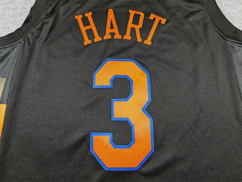 Men's New York Knicks Josh Hart #3 Black Game Jersey - Statement Edition