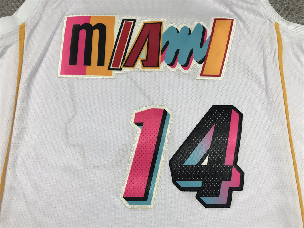 Men's Miami Heat Tyler Herro #14 White 2022/23 Fastbreak Jersey1 - City Edition