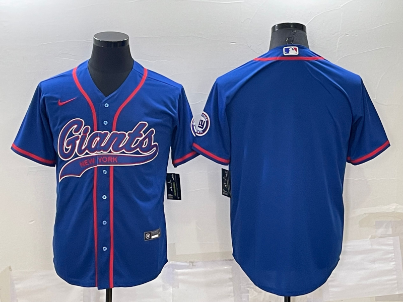 Men's New York Giants Blue Blank Jersey1