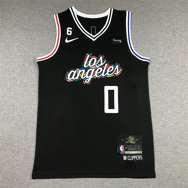 Men's LA Clippers Russell Westbrook #0 Black 2022/23 Fastbreak Jersey1 - City Edition