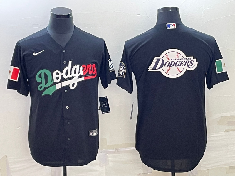 Men's Los Angeles Dodgers Black Alternate Replica Player Name Jersey1