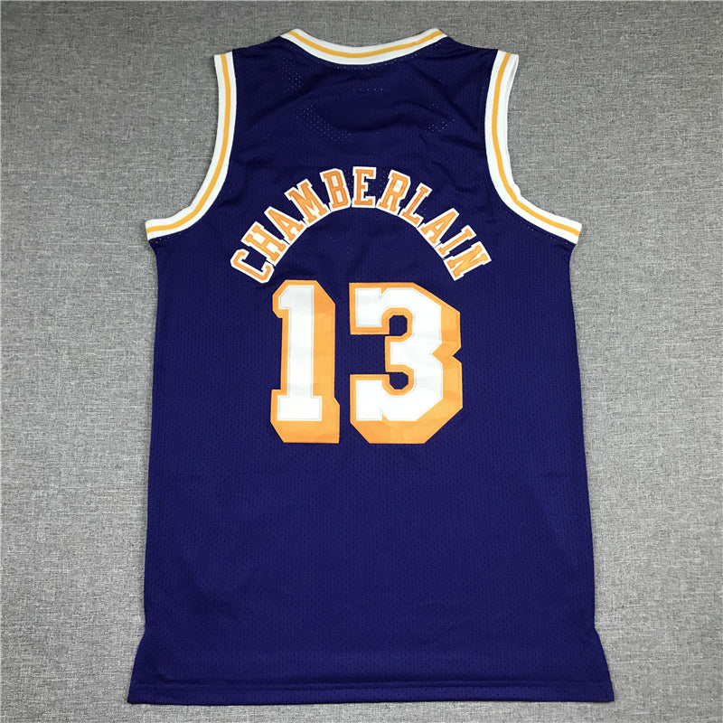Men's Los Angeles Lakers Wilt Chamberlain #13 NBA Swingman Jersey1 - Retro Purple