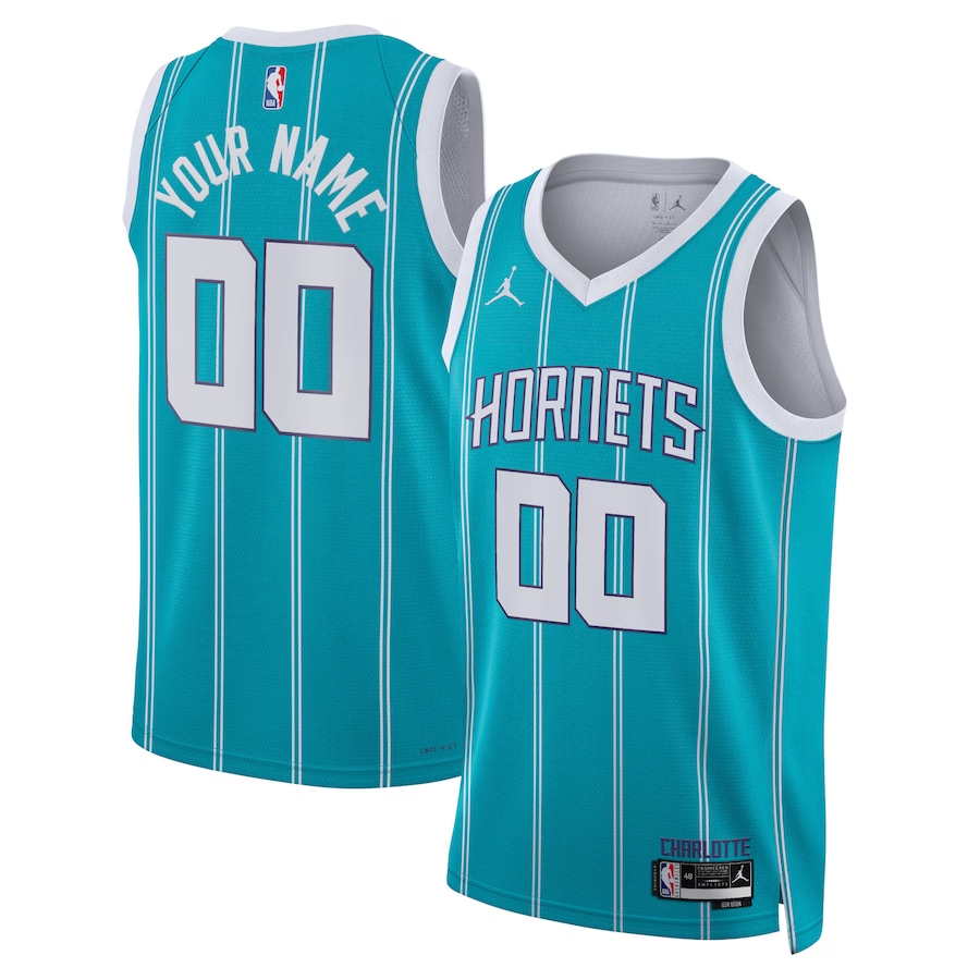 Men's Charlotte Hornets Teal Swingman Custom jersey1 - Icon Edition
