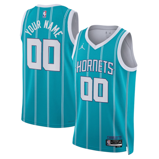 Men's Charlotte Hornets Teal Swingman Custom jersey1 - Icon Edition