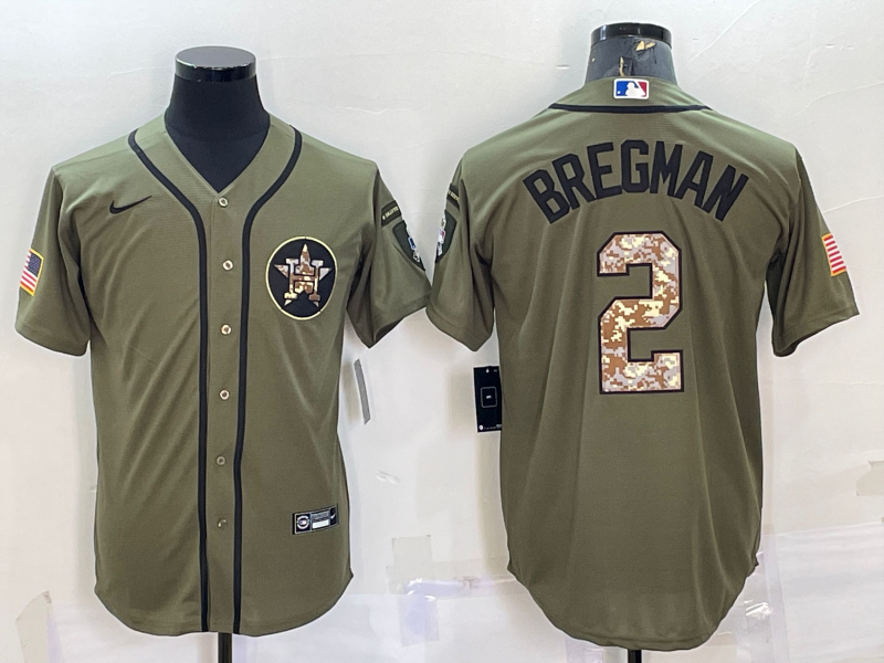 Men's Houston Astros Alex Bregman #2 Green Replica Player Jersey1