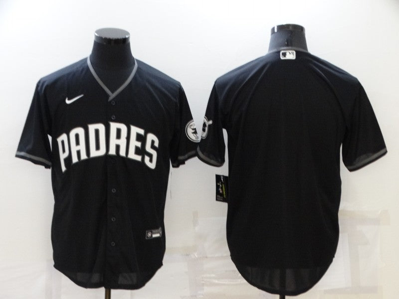 Men's San Diego Padres Black Official Replica Blank Jersey1