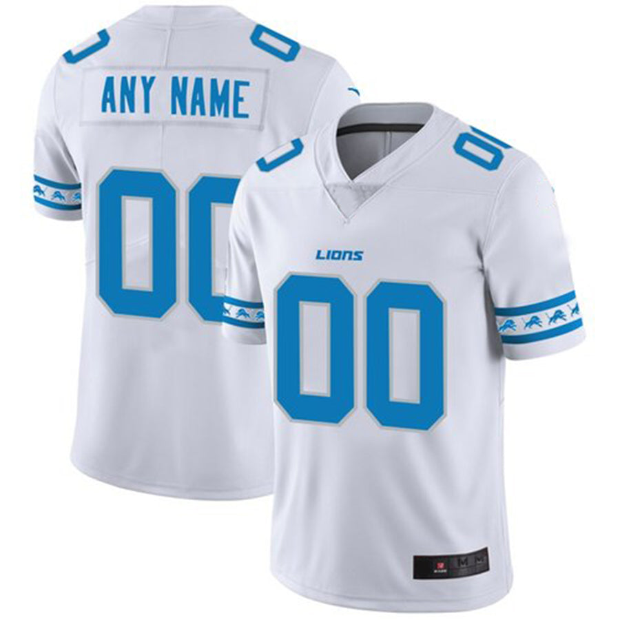 Custom1 Detroit Lions White Team Logo Vapor Limited Jersey1 Stitched American Football Jerseys
