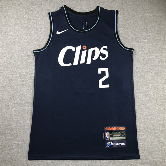 Men's LA Clippers Kawhi Leonard #2 Navy 2023/24 Swingman Jersey1 - City Edition