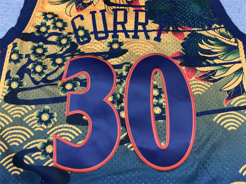 Men's Golden State Warriors Stephen Curry #30 Year of Rabbit Edition Hardwood Classics Swingman Jersey1