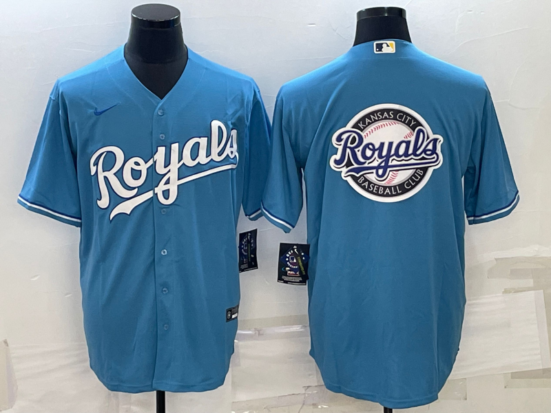 Men's Kansas City Royals Light Blue Alternate Replica Team Logo Jersey1