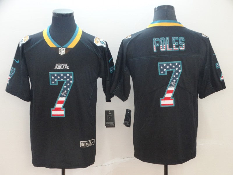 Men's Jacksonville Jaguars Nick Foles #7 Black Player Game Jersey1