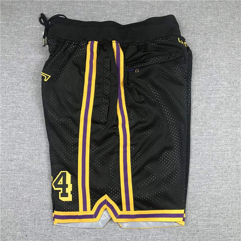 Men's Los Angeles Lakers Kobe Bryant #8-24 Black Pocket Shorts1