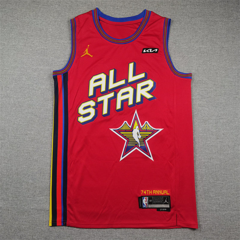 Men's Milwaukee Bucks Giannis Antetokounmpo #34 Red 2025 NBA All-Star Game Swingman Player Jersey1