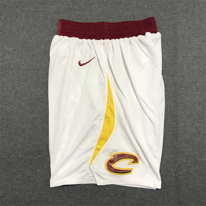 Men's Cleveland Cavaliers White Basketball Shorts1