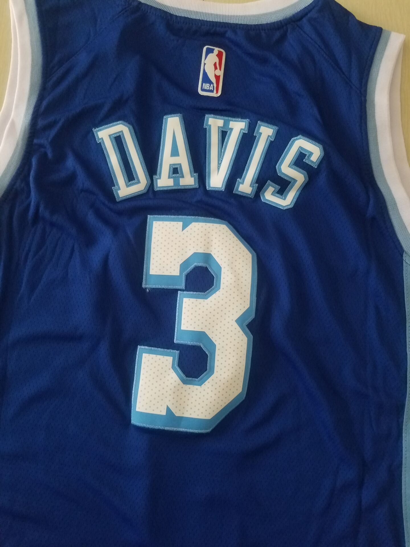 Men's Los Angeles Lakers Anthony Davis Blue #3 NBA Swingman Jersey1