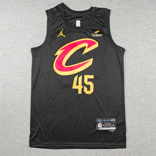 Men's Cleveland Cavaliers Donovan Mitchell #45 Black Swingman Jersey1 - Statement Edition