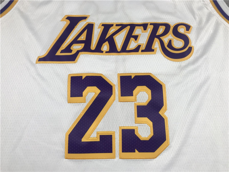 Men's Los Angeles Lakers LeBron James #23 NBA White Swingman Player Jersey1