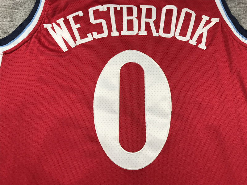 Men's LA Clippers Russell Westbrook #0 Red Swingman Player Jersey1