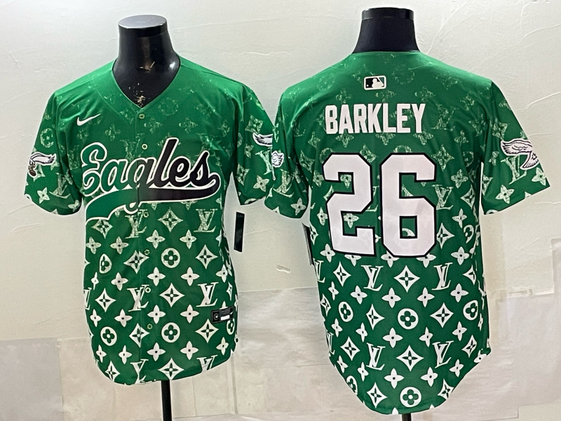 Men's Philadelphia Eagles Saquon Barkley #26 Green Player Jersey
