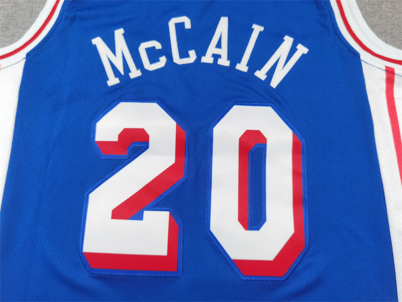Men's Philadelphia 76ers Jared McCain #20 Royal Swingman Jersey1 - Icon Edition