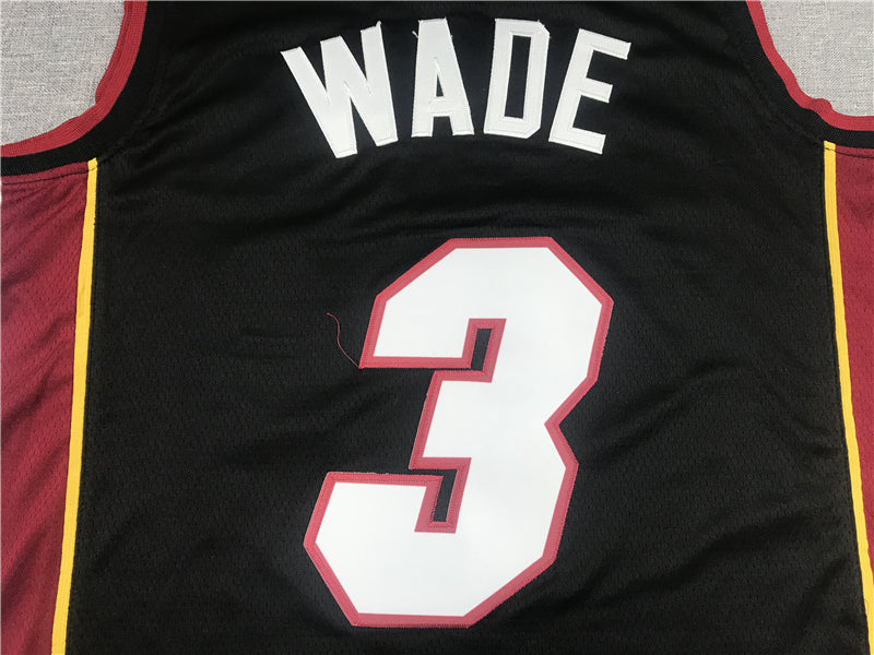 Men's Miami Heat Dwyane Wade #3 Black 2022/23 Swingman Jersey1 - Icon Edition