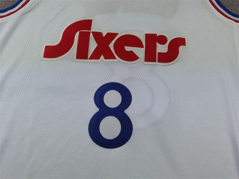 Men's Philadelphia 76ers Paul George #8 White 2024/25 Swingman Player Jersey1 - City Edition