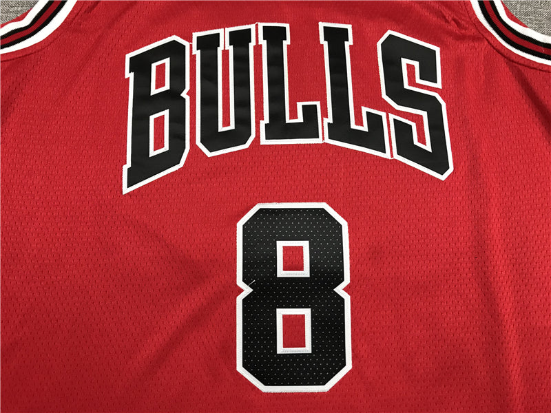 Men's Chicago Bulls Zach LaVine #8 Red Fast Break Player Jersey1