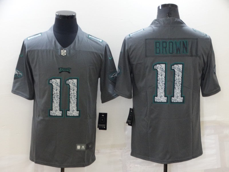 Men's Philadelphia Eagles A.J. Brown #11 Gray Game Player Jersey1