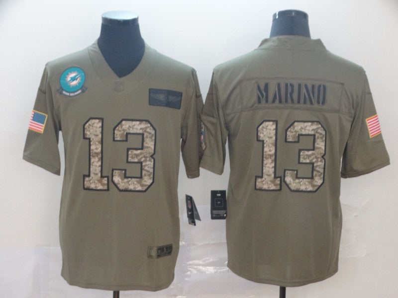 Men's Miami Dolphins Dan Marino #13 Brown Game Player Jersey1