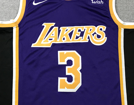 Men's Los Angeles Lakers Anthony Davis Purple #3 Swingman Jersey1