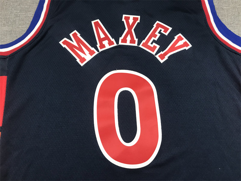 Men's Philadelphia 76ers Tyrese Maxey Navy 2021/22 Swingman Jersey1 City Edition