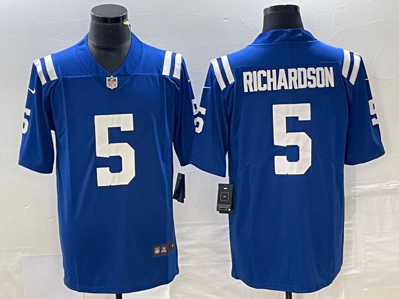 Men's Indianapolis Colts Anthony Richardson #5 Royal 2023 NFL Draft First Round Pick Game Jersey1