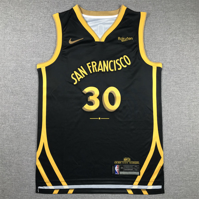 Men's Golden State Warriors Stephen Curry #30 Black 2023/24 Swingman Jersey1 - City Edition