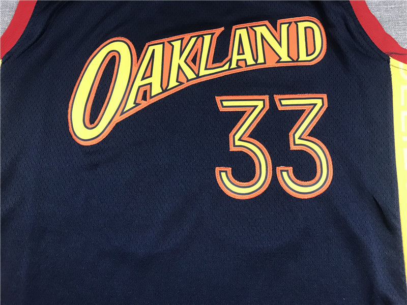 Men's Golden State Warriors James Wiseman #33 Navy Hardwood Classics Jersey1