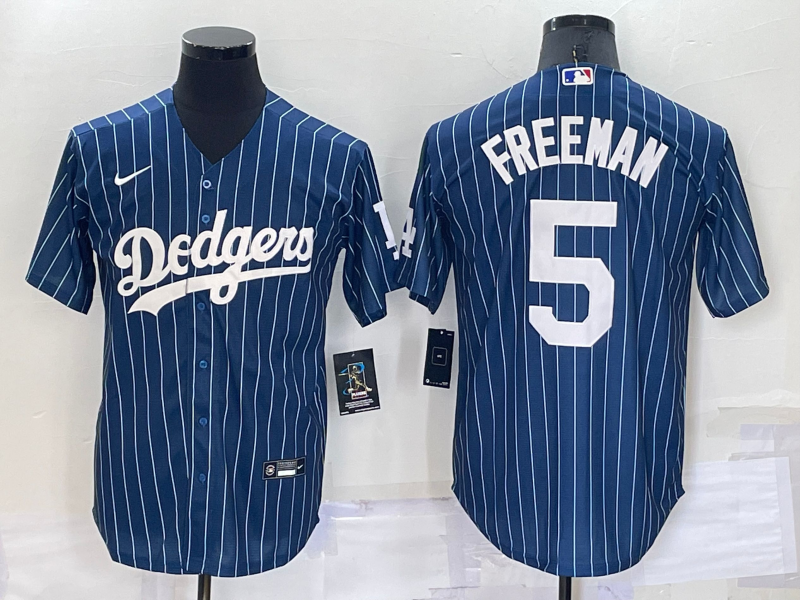 Men's Los Angeles Dodgers Freddie Freeman #5 Blue Player Game Jersey1