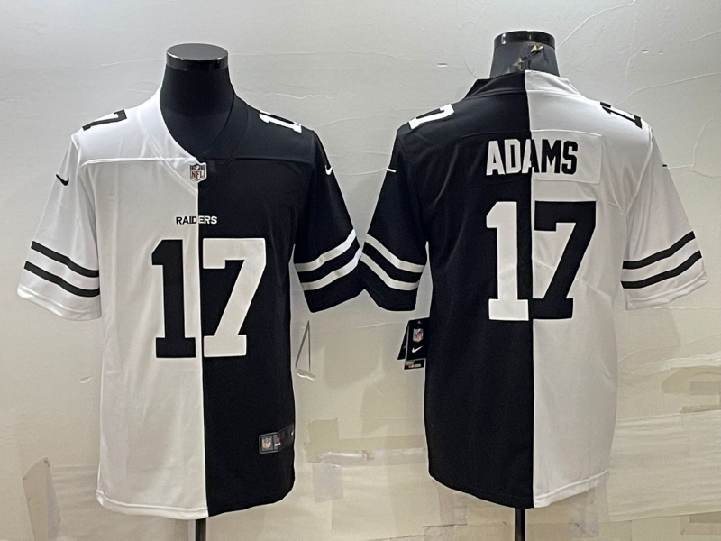 Men's Las Vegas Raiders Davante Adams #17 Black/White Game Jersey1